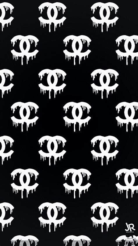 Bandwquenalbertini Black And White Chanel Logo Pattern Iphone Wallpaper