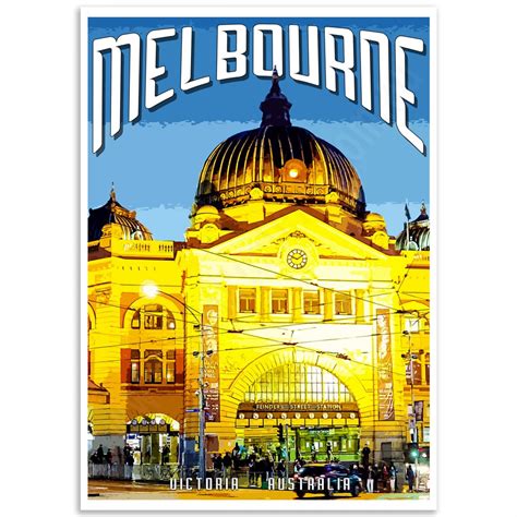 Melbourne Poster Flinders Street Station Posters Australia