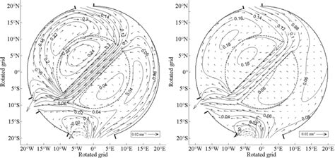 contours of the sea surface elevation and barotropic ocean velocity download scientific diagram