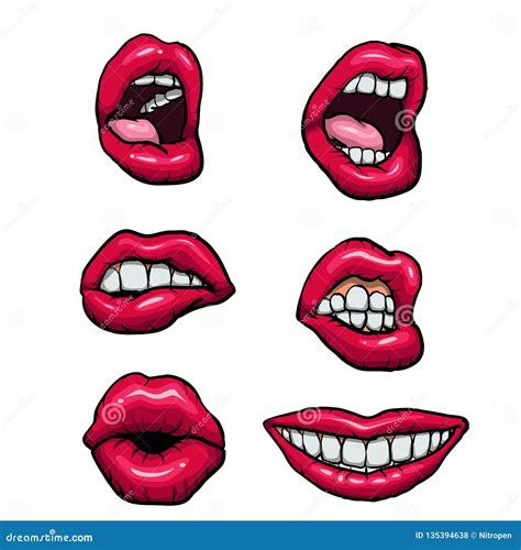 Vector Lips Set Stock Vector Illustration Of Mouth 135394638