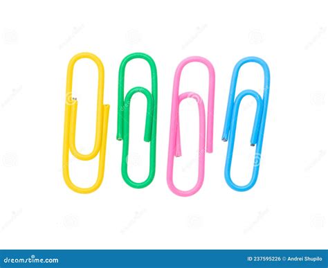 Multi Colored Paper Clips Isolated On A White Stock Photo Image Of