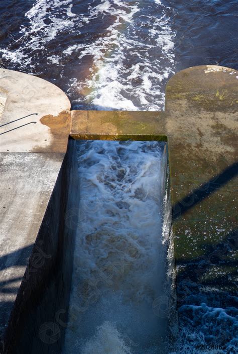 Water Discharge At Hydroelectric Power Station In Estonia Stock Photo