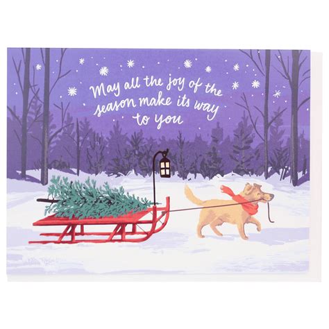 Sled Dog Holiday Card Happy Holidays Cards Smudge Ink