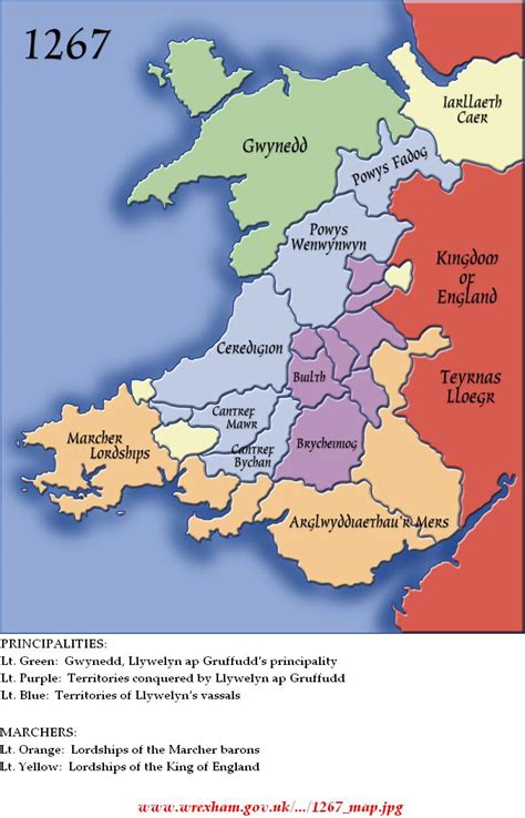 Map Of Welsh Kingdoms In 1267