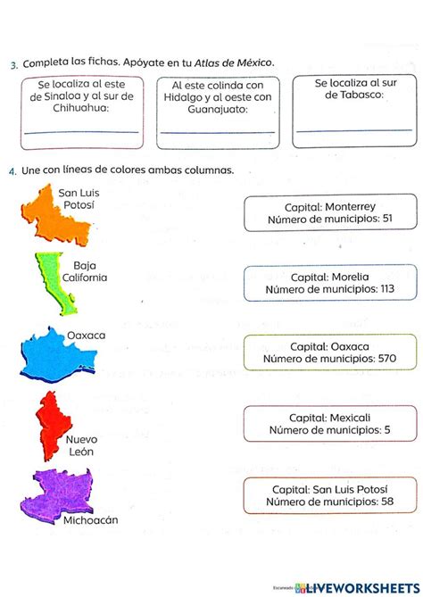 División Política De México Worksheet Live Worksheets
