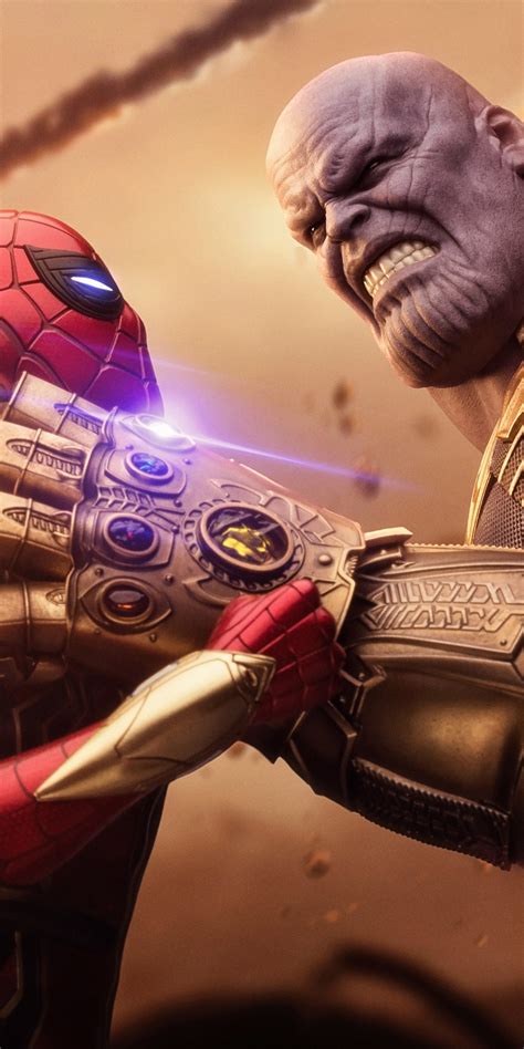 1080x2160 Spiderman Thanos Avengers Infinity War One Plus 5thonor 7x