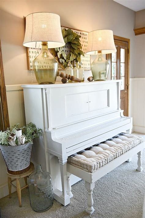 If you think about a grand piano decorating idea, you might want to just draw a schematic of furniture placement. Piano Decor - Farmhouse Living Room | Farmhouse living ...