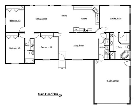 Perfect 4 Bedroom Floor Plans Open Concept Excellent New Home Floor Plans