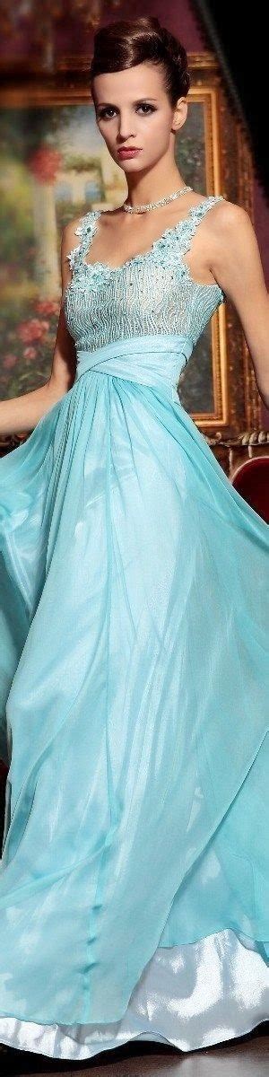 Light Sky Blue Chiffon Lace Evening Dress Unveiled Fashion