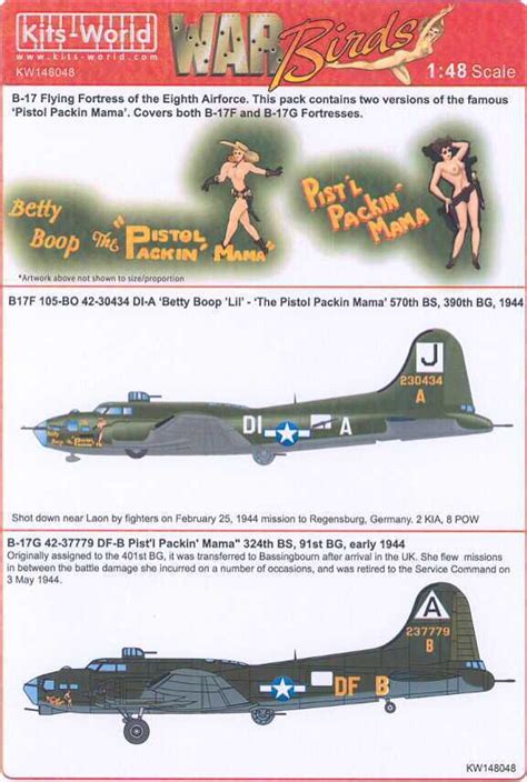Kits World Decals 148 Boeing B 17 Flying Fortress 390th