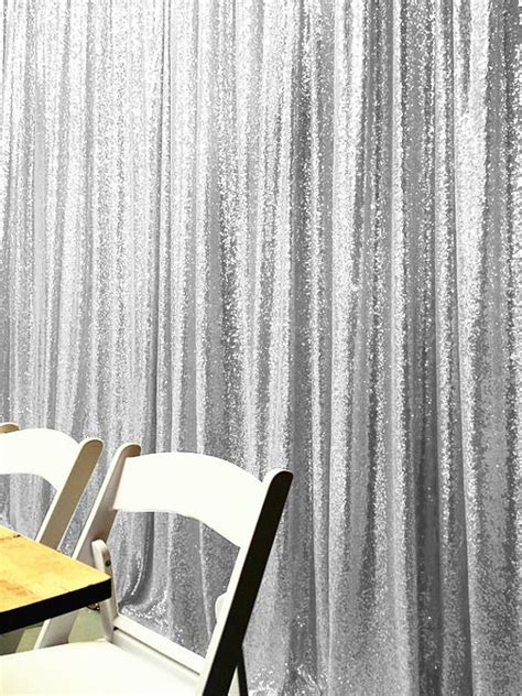 Shinybeauty 20ft X 10ft Silver Luxury Sequin Drapes Big Size Shimmer