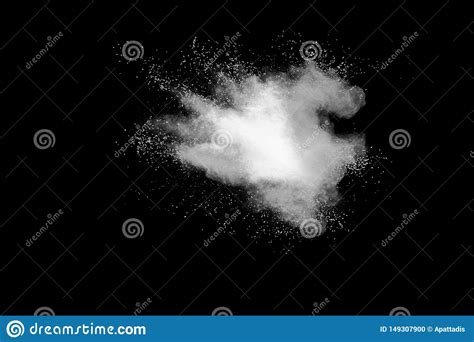 White Powder Explosionfreeze Motion Of White Dust Particles On Black