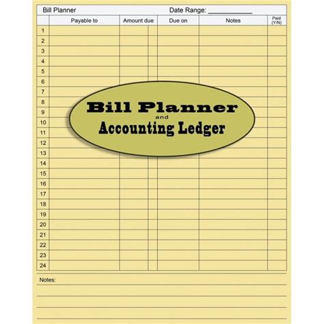 Date, description, account, payment (debit), deposit (credit) and totals. Accounting Made Simple: Bill Accounting Ledger Book Paper ...