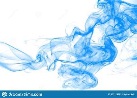 Movement Blue Smoke Abstract On White Background Ink Water Stock Image