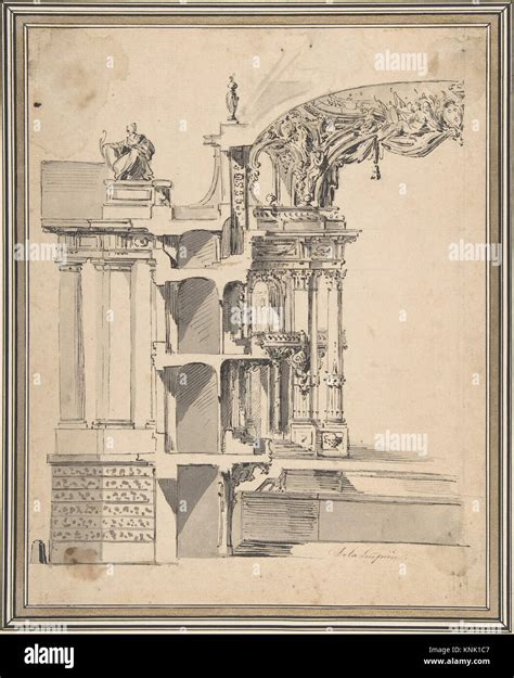 Design For The Proscenium Arch Of An Opera House And The Section