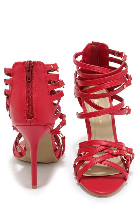 Sexy Red Heels High Heel Sandals Strappy Heels 3100