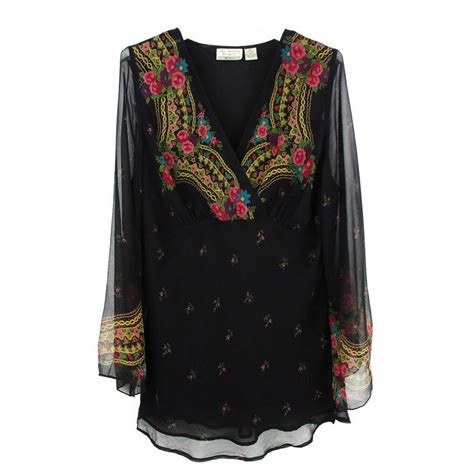 Womens 2x Tunic Top Plus Size Black Floral 100 Silk Bell Sleeve Faux