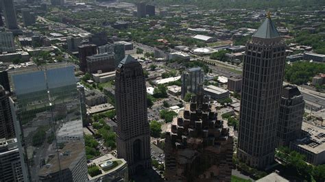 5k Stock Footage Aerial Video Flying By Tops Of Skyscrapers Revealing