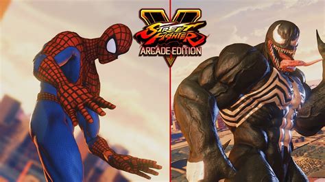 Street Fighter V Ae Spider Man Vs Venom Sfv Pc Mods Youtube
