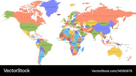 Color Map Of The World Map Vector