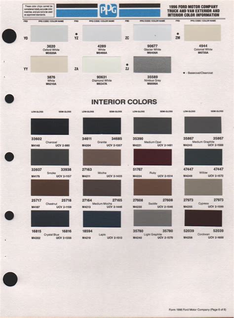 2005 Ford Interior Color Code Chart Home Alqu