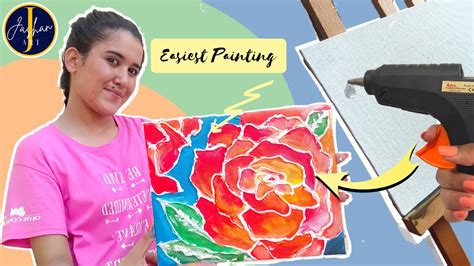 How To Make Rose Painting Using Hot Glue Gun 💕 Step By Step For