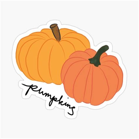 Pumpkins Design Perfect For Fallautumn Season Sticker By Maria De Leon