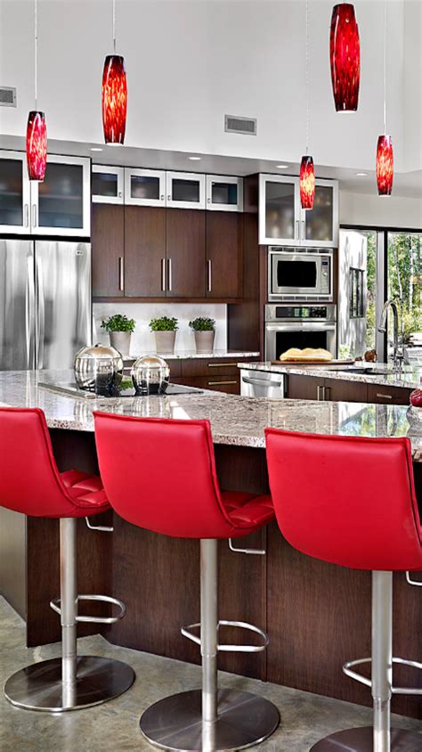 Order all you need with low monthly payments by choosing country door credit. The red accent color truly completes this kitchen! | Home ...