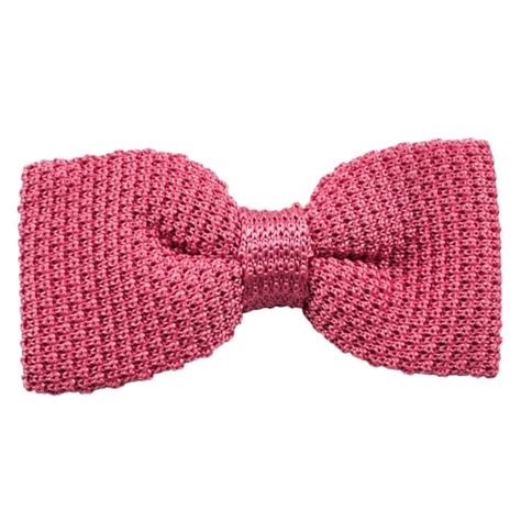 Plain Pink Silk Knitted Bow Tie From Ties Planet Uk