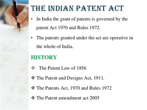 The Indian Patent Act 1970 Indian Legal System