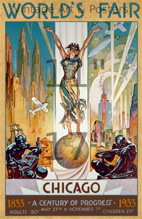 1933 Chicago Worlds Fair 1 Columbia 11x17 Vintage