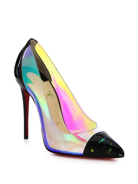 Lyst Christian Louboutin Debout Disco Patent Leather And Pvc Pumps