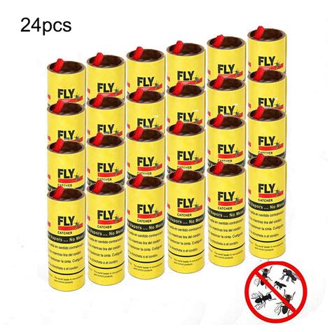 24 Rolls Sticky Fly Paper Eliminate Flies Insect Bug Home Glue Paper