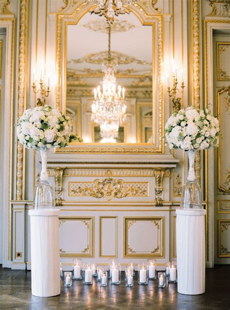 Luxurious Paris Destination Wedding Wedding Ceremony Backdrop