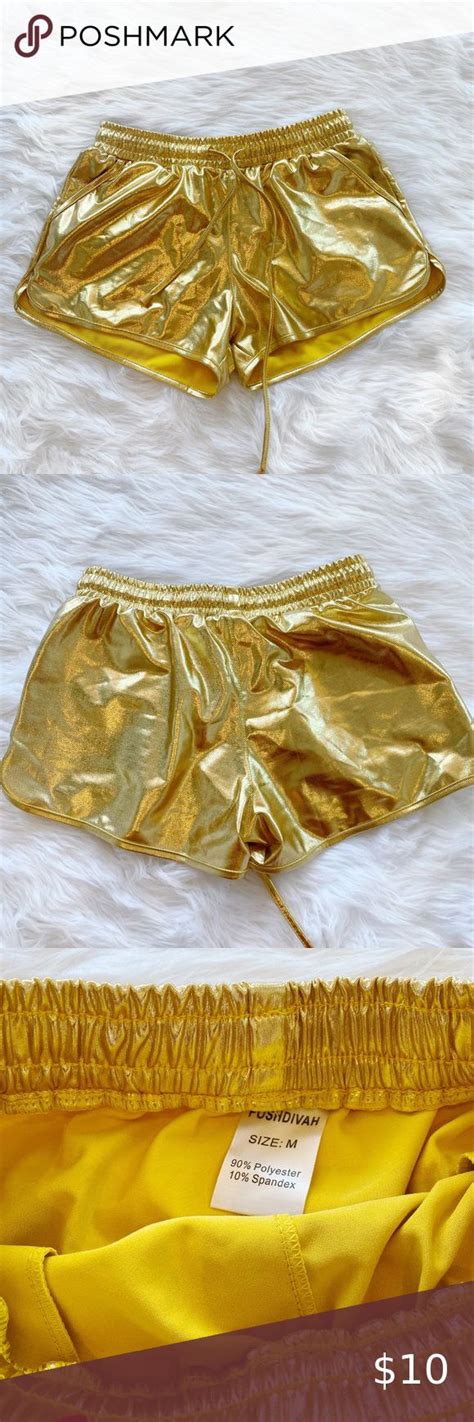 Metallic Gold Shorts Gold Shorts Trendy Street Style Street Style Looks