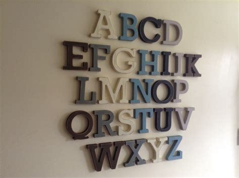 Full Wooden Alphabet Hand Painted Wooden Letters Set 26 Etsy