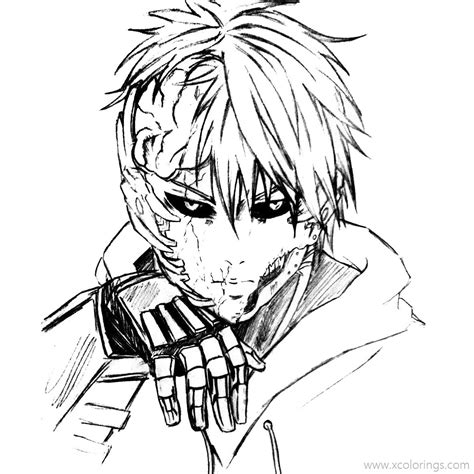 One Punch Man Coloring Pages Genos