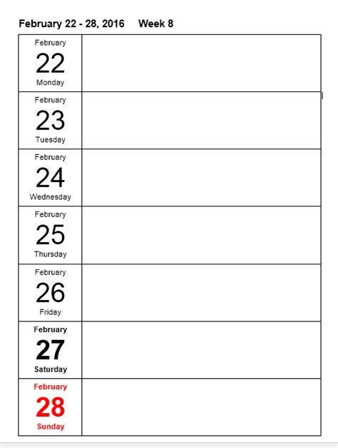 20 Free Weekly Calendar Templates Best Office Files