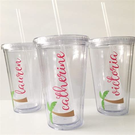 Diy Personalized Palm Tree Cups Using Your Cricut For Your Bachelorette