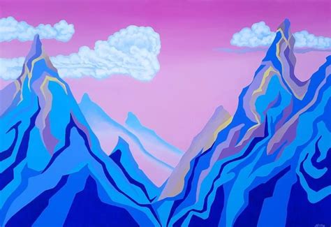 Mountainscape And Lion Cloud Painting Mountainscape Art Cloud