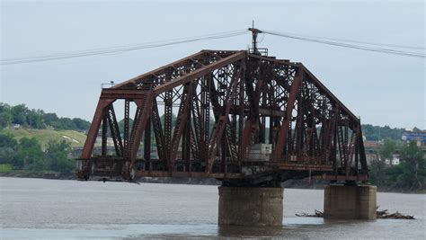 Old Railroad Bridge Over Missouri River At St Joseph Mo Saint
