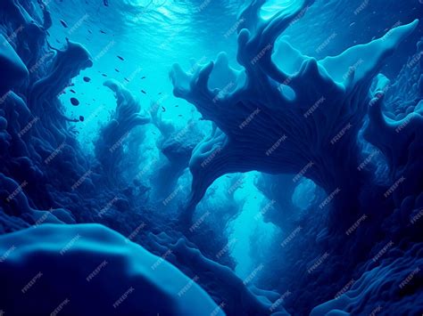 Premium Ai Image Underwater Caves Wallpaper