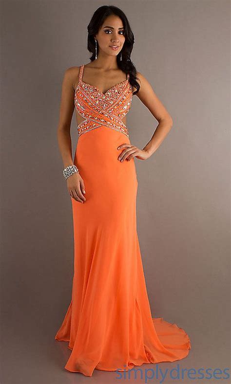 sleeveless bodice dress orange prom dresses prom dresses backless prom dresses