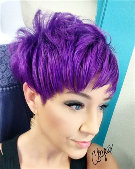 Magenta Purple On Pixie Haircut By Candice Nolan Lila Haarfarbe