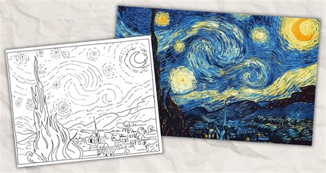 Van Gogh Starry Night Craft Template In The Playroom