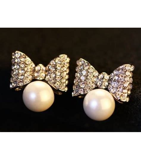 E Pearl Bow Earrings Sri Lanka
