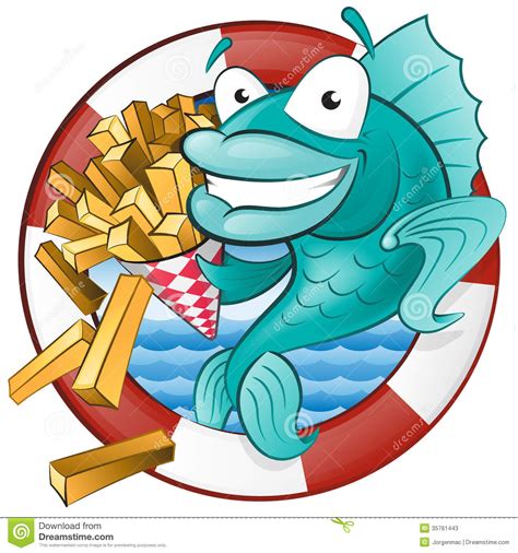 Cartoon Fish And Chips Stock Photos Image 35761443
