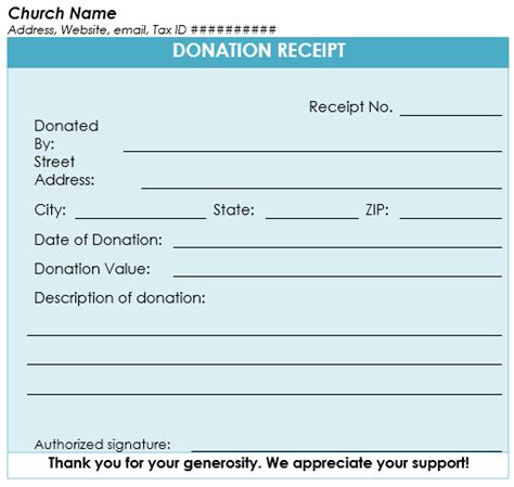 Donation Receipt Template Free Samples In Word And Excel Church