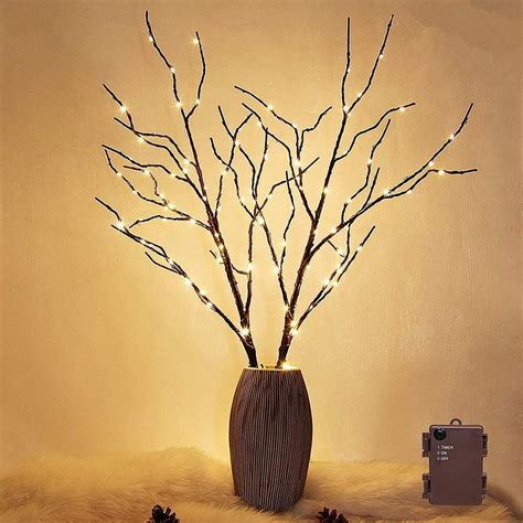 Twinkle Star 100 Led Lighted Brown Willow Branches 2 Pack