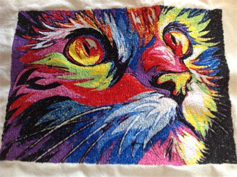 Bright Color Cat Photo Stitch Free Embroidery Design